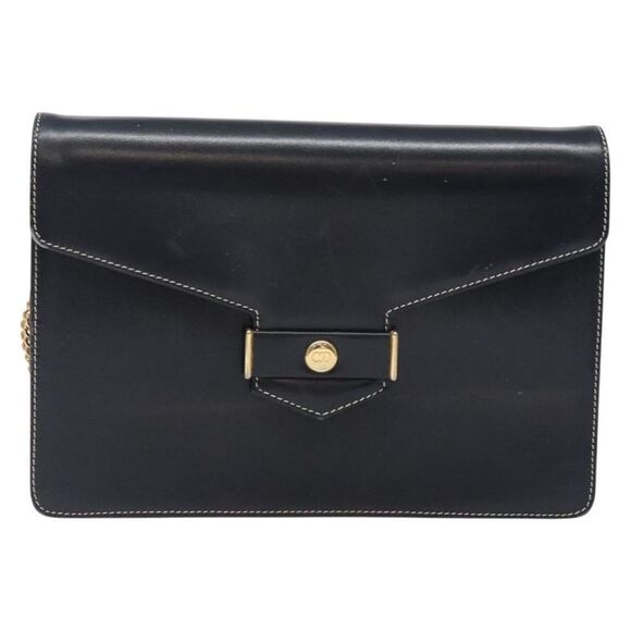 Dior 30 Montaigne Navy Leather Shoulder Bag (Pre-Owned) - Picture 1 of 16